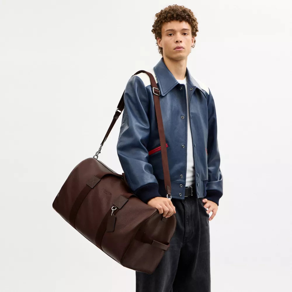 Explorer Duffle Bag 50 - Pebbled Leather/Silver/Maple