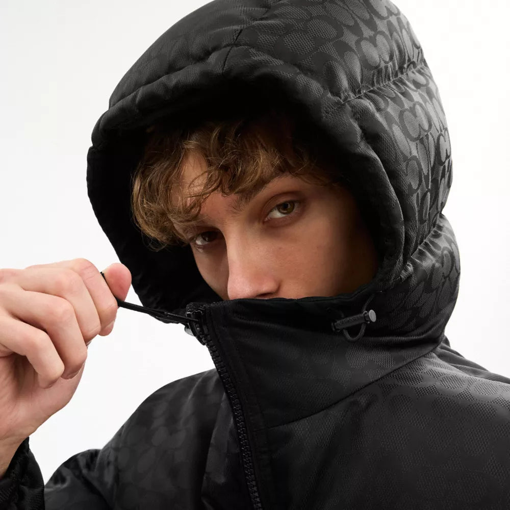 Tonal Signature Down Jacket - Black
