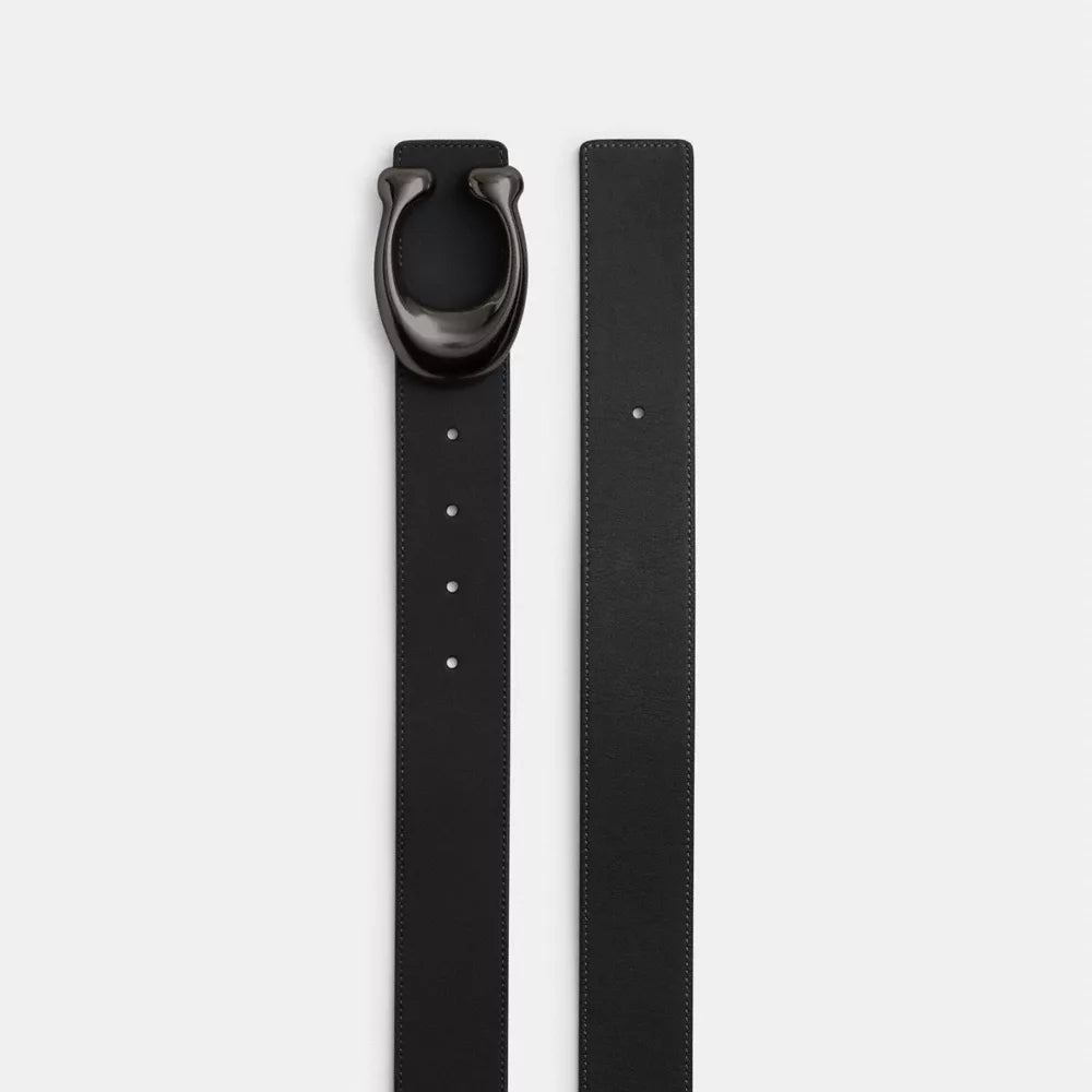 Sculpted C Buckle Reversible Belt, 38 Mm - Glovetan Leather/Black/Black