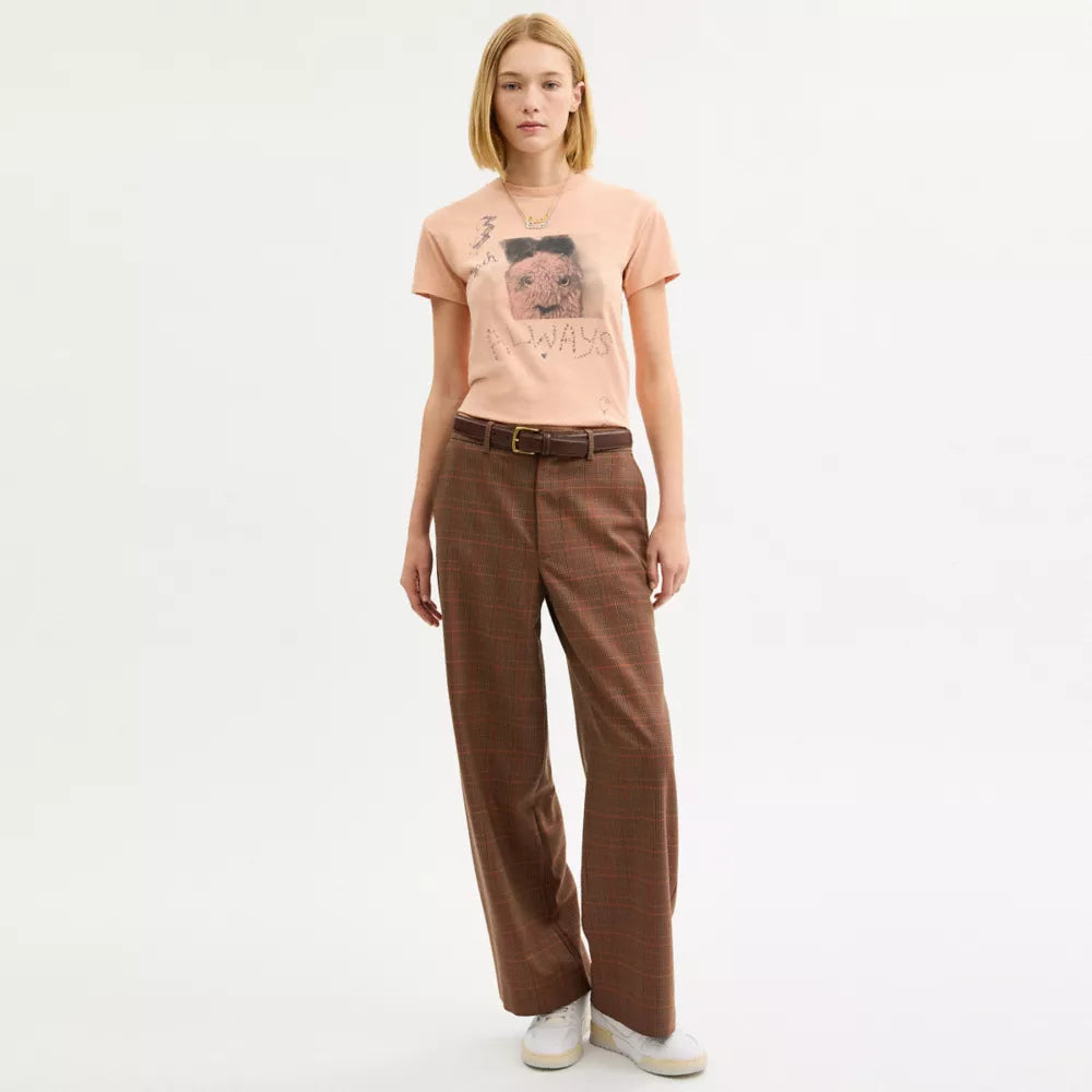 Tailored Pants - Orange/Pink Plaid