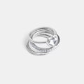 Halo Heart Ring Set - Silver