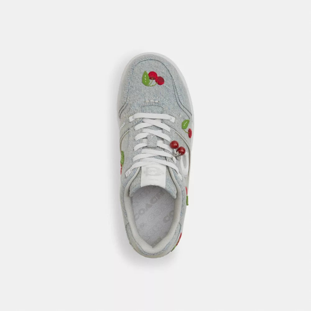 Soho Sneaker With Cherries - Denim/Optic White