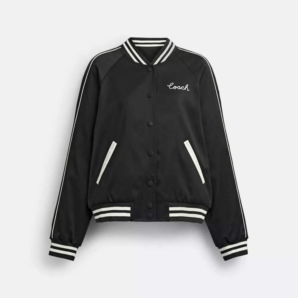 Reversible Signature Souvenir Varsity Jacket - Black