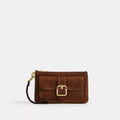 Ashton Wristlet - Suede/Gold/Warm Brown