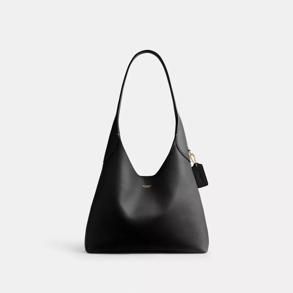 Brooklyn Shoulder Bag 28 - Natural Grain Leather/Brass/Black