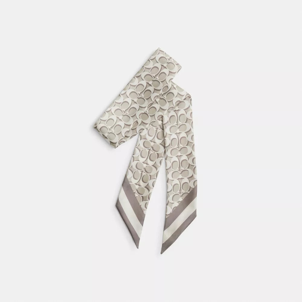 Signature Silk Skinny Scarf - Bone