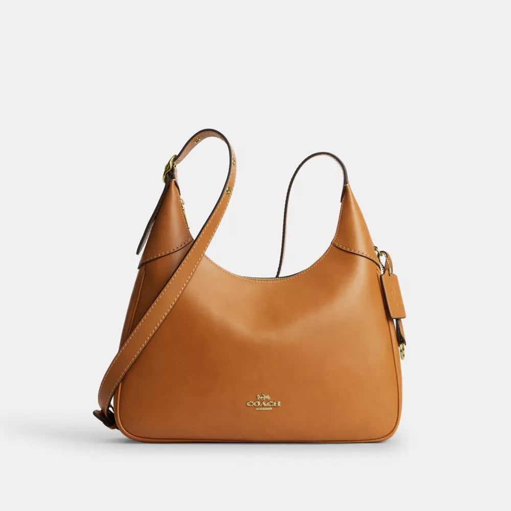 Ella Shoulder Bag - Smooth Leather/Gold/Brown