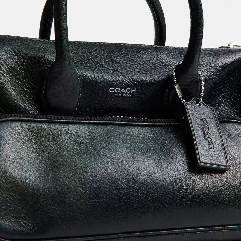 Compass Bag 25 With Pockets - Pebbled Leather/Navy/Green