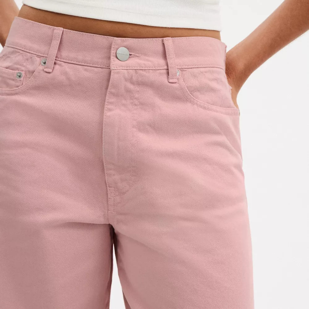 Denim Skater Shorts - Pink