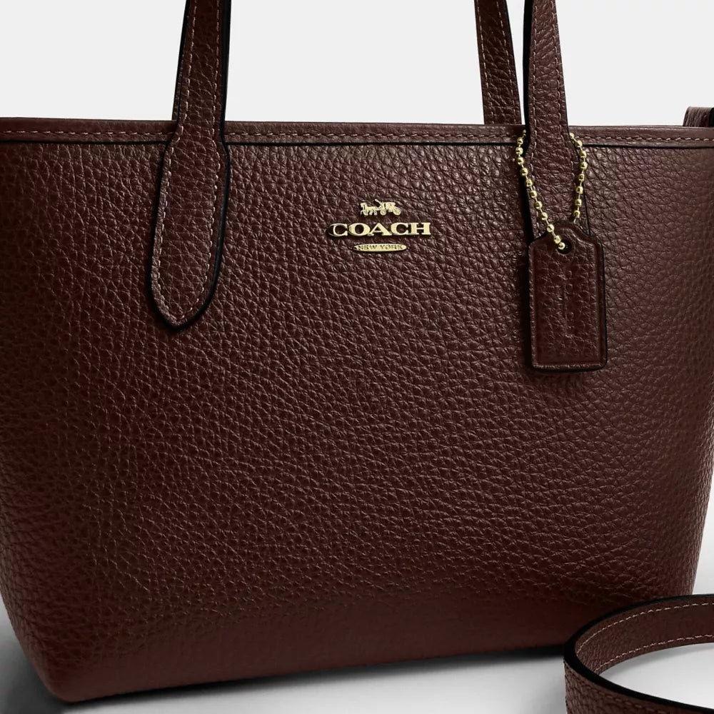 City Mini Tote Bag - Pebbled Leather/Gold/Maple