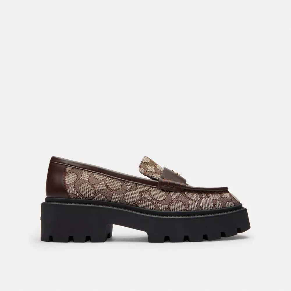 Lucy Loafer In Signature Jacquard - Oak/Maple