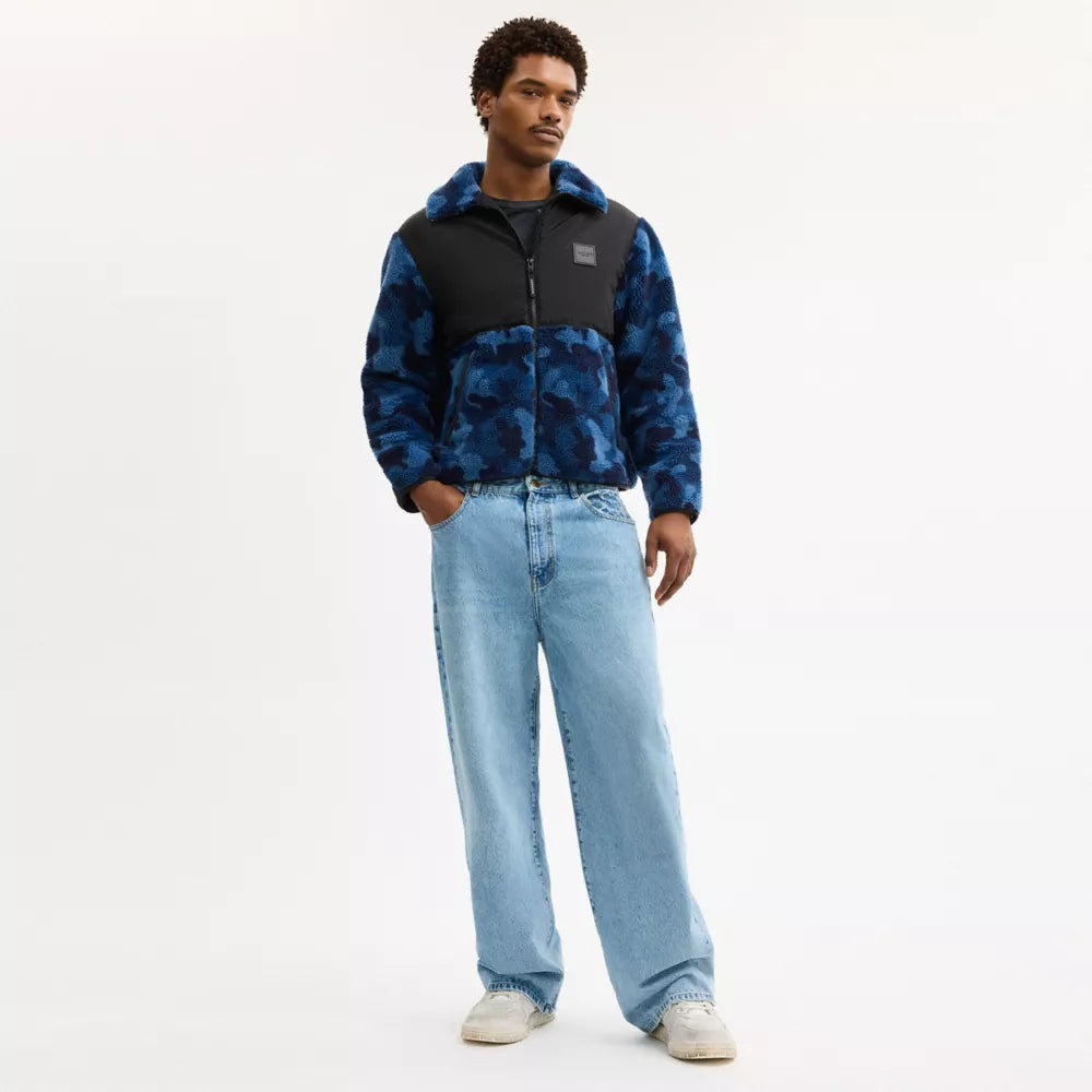 Sherpa Jacket - Blue Camo