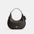 Emily Shoulder Bag In Signature Canvas - Signature Canvas/Gold/Walnut/Black