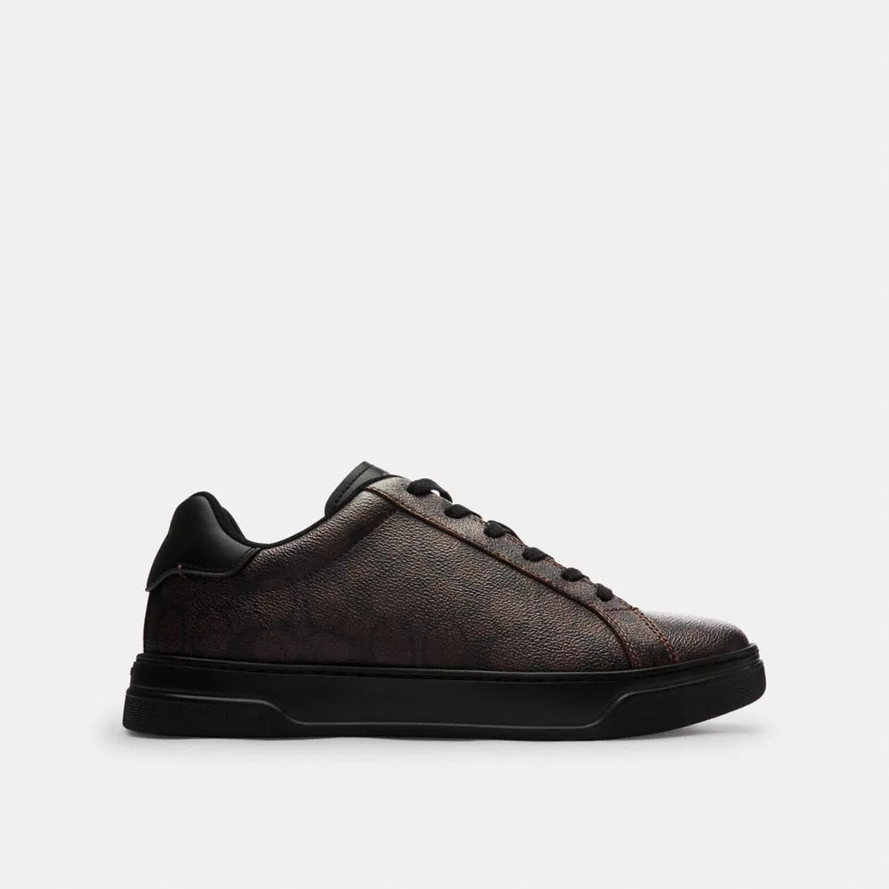 High Line Sneaker In Signature Canvas - Coated Canvas/Walnut & Black