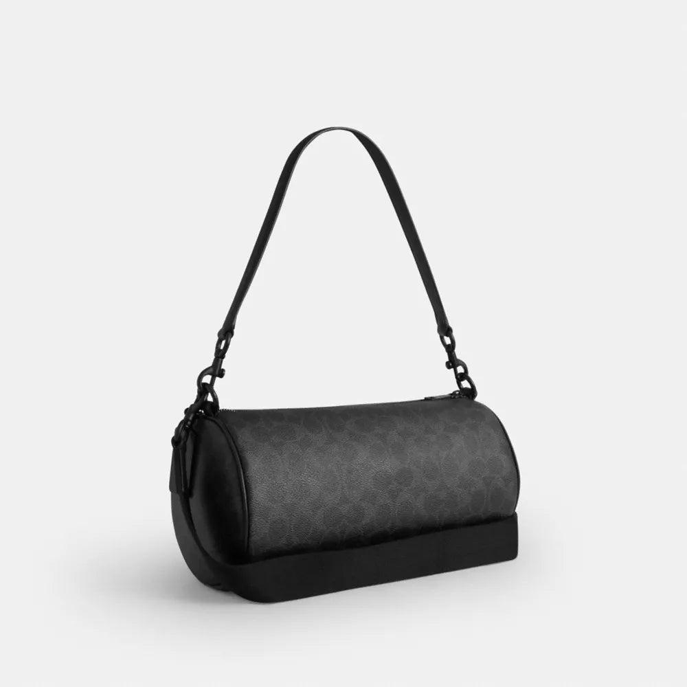 Andre Barrel Bag 30 In Signature Canvas - Signature Canvas/Matte Black/Black Signature