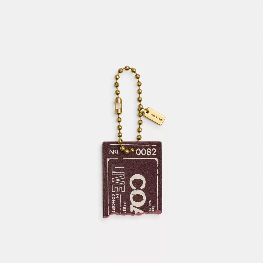 Live In Concert Concert Ticket Bag Charm - Brass/Merlot