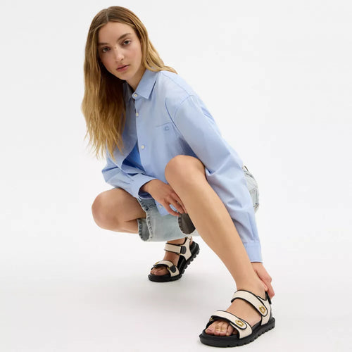 Brynn Sandal - Chalk & Black