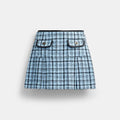 Turnlock Tweed Skirt - Blue