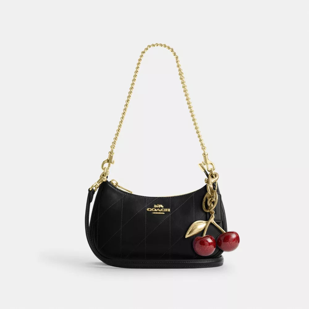 Teri Mini Crossbody Bag With Quilting - Gold/Black