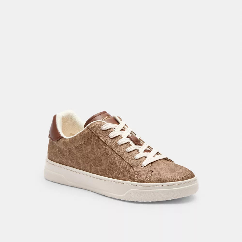 High Line Sneaker In Signature Canvas - Signature Canvas/Brown Khaki