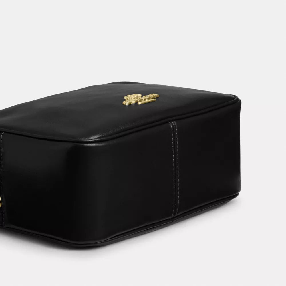 Mini Carey Crossbody Bag - Crinkle Leather/Gold/Black