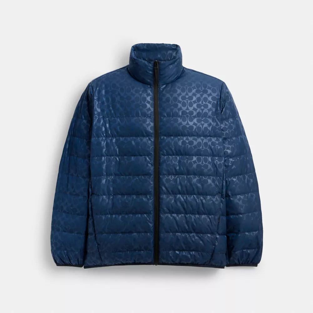 Lightweight Down Jacket In Recycled Polyester - Washed Navy