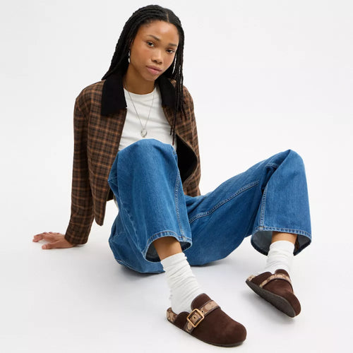 Archival Buckle Clog With Signature Jacquard - Chocolate Brown