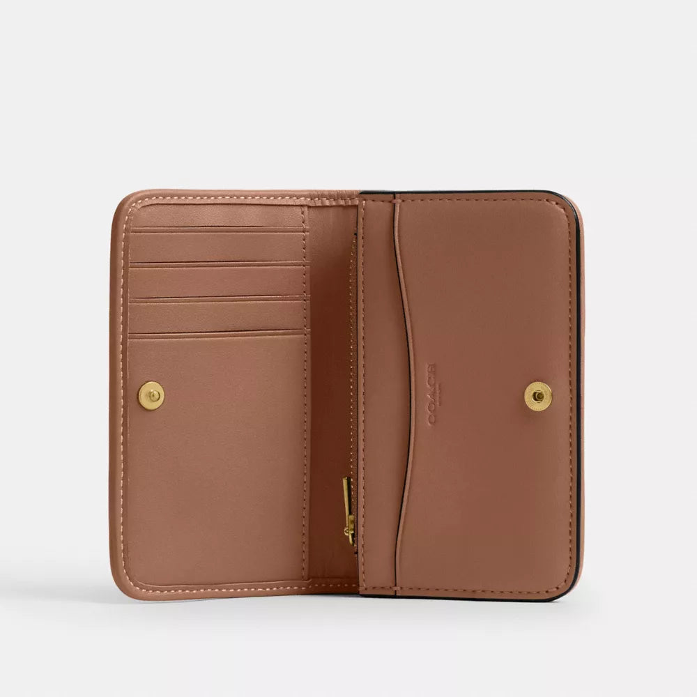 Essential Slim Card Case In Crystal Signature Jacquard - Crystal/Brass/Mushroom