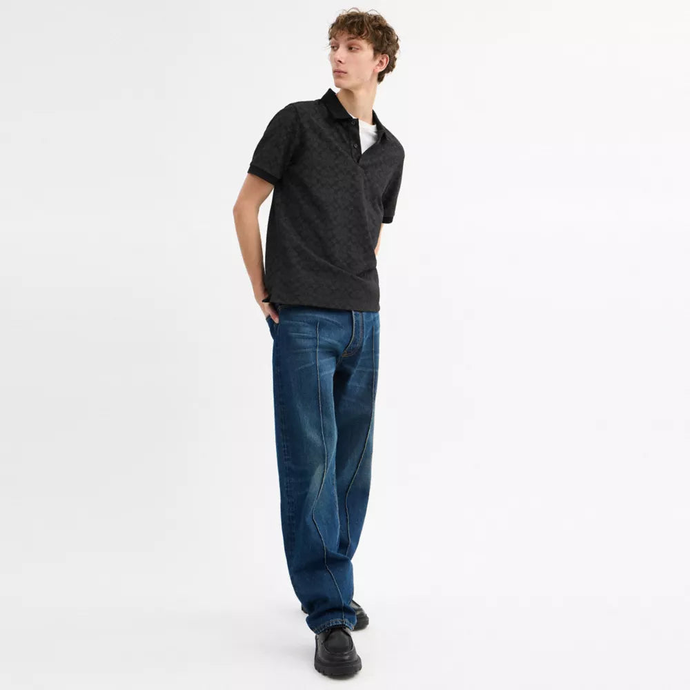 Signature Polo In Organic Cotton - Charcoal Signature