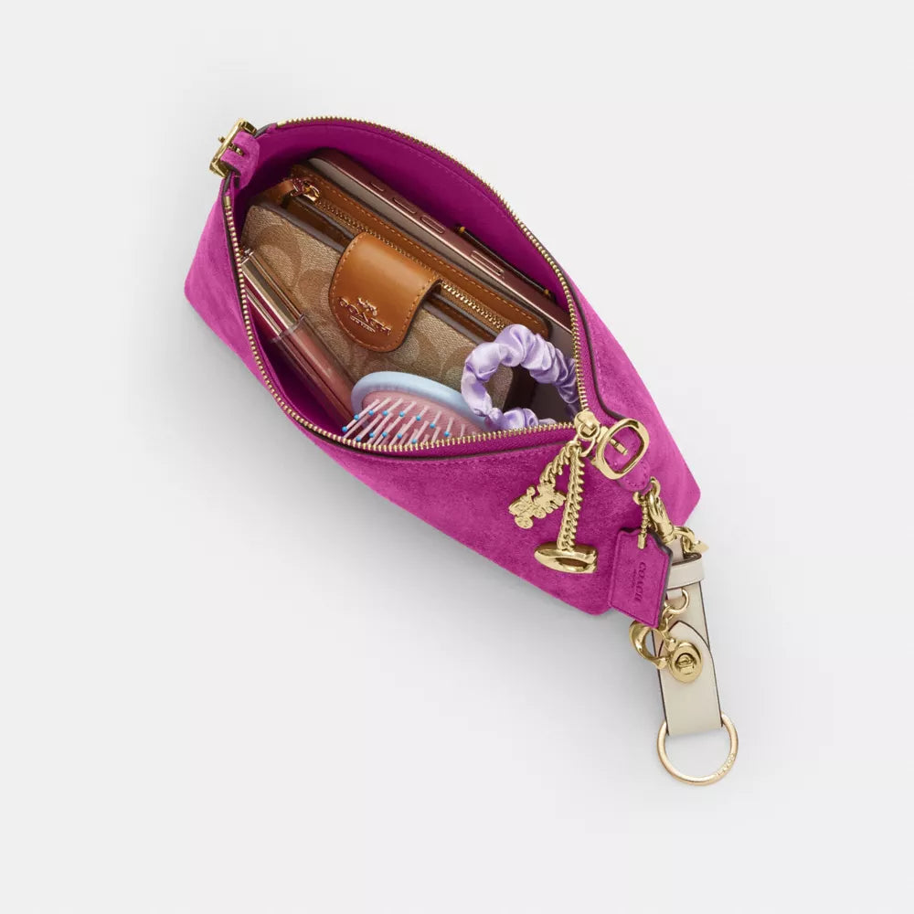 Emeilia Shoulder Bag - Suede/Im/Magenta