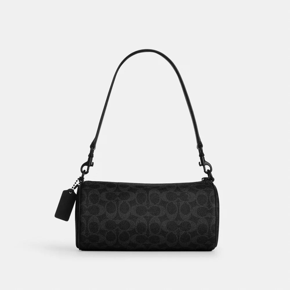 Andre Barrel Bag 24 In Signature Canvas - Signature Canvas/Matte Black/Black Signature