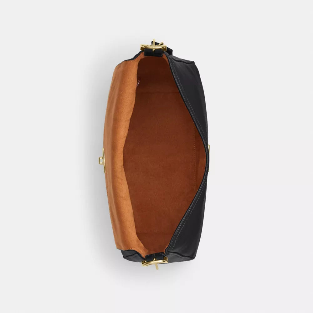 Etta Flap Bag - Natural Grain Leather/Gold/Black