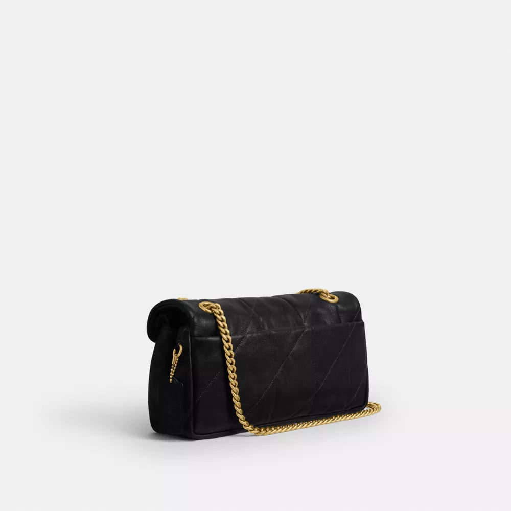 Tabby Shoulder Bag 26 With Quilting - Brass/Black