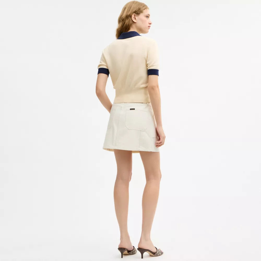 Knit Polo In Organic Cotton - Cream