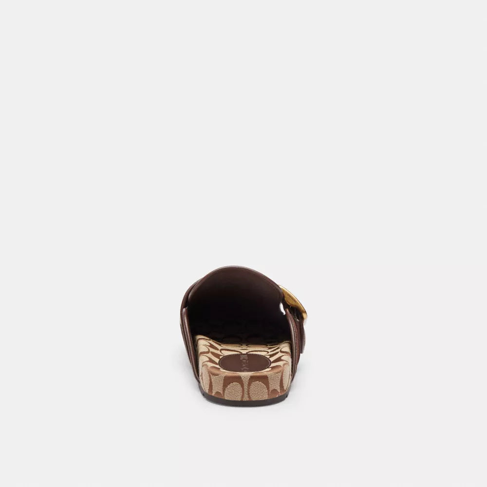 Archival Buckle Clog With Signature Jacquard - Chocolate Brown