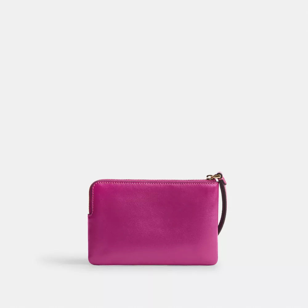 Corner Zip Wristlet - Crinkle Leather/Im/Magenta