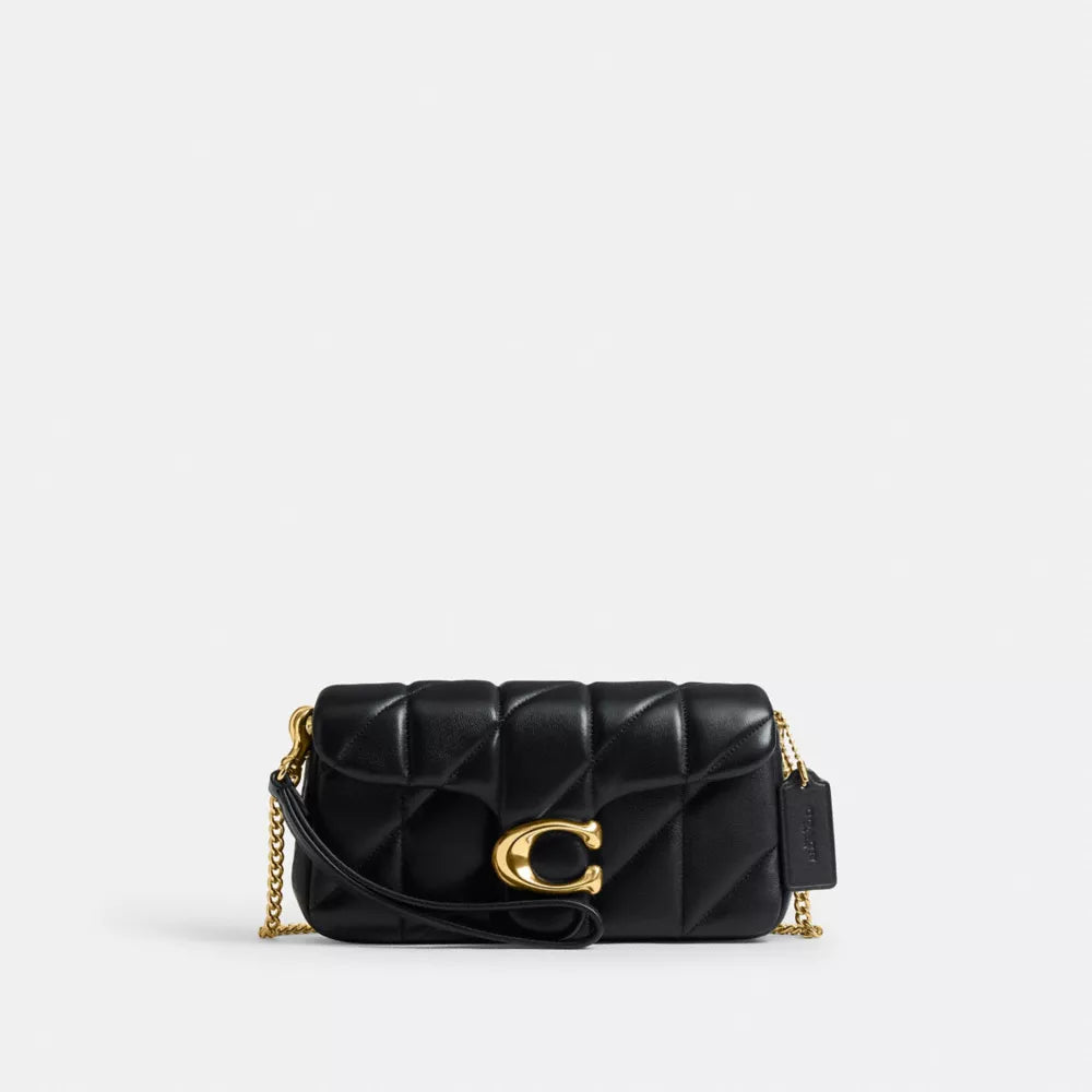 Tabby Chain Crossbody Bag 19 With Quilting - Smooth Leather/Brass/Black