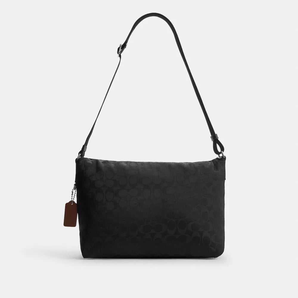 Lane Messenger In Signature Nylon - Black