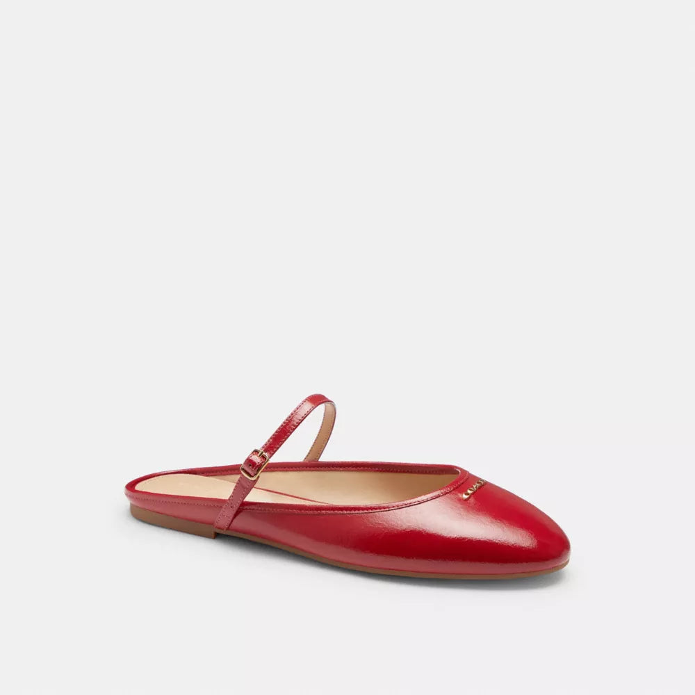 Ballet Mule - Crinkle Leather/Poppy
