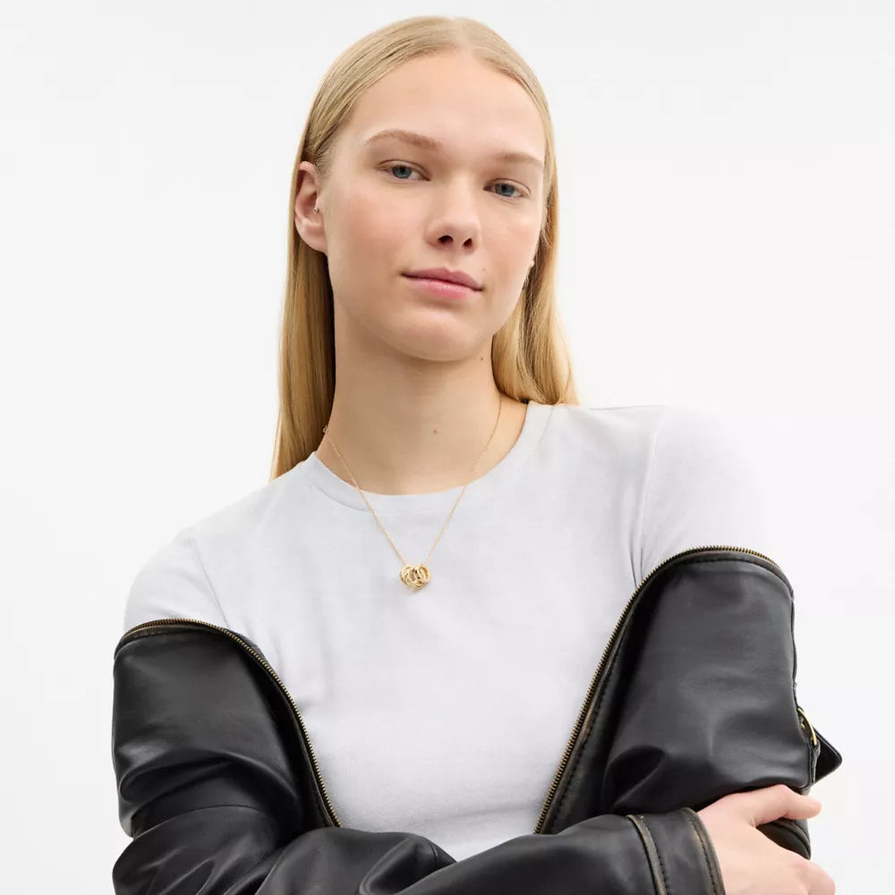 Repeated C Rondelle Necklace - Gold
