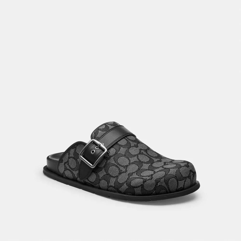 Buckle Clog In Signature Jacquard - Jacquard/Graphite/Black