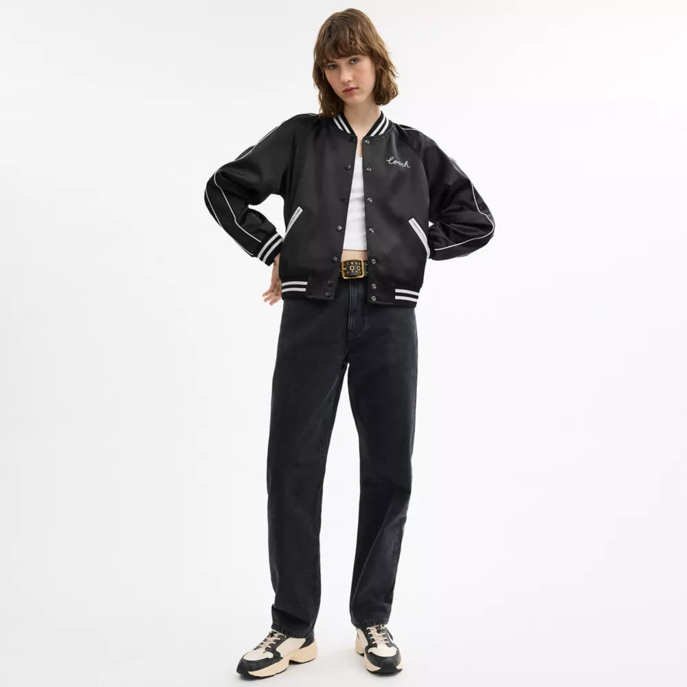 Reversible Signature Souvenir Varsity Jacket - Black