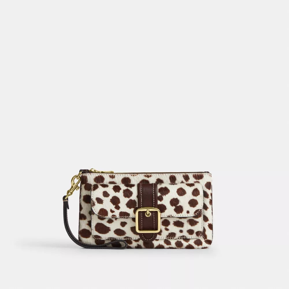 Ashton Wristlet In Haircalf - IM/Dark Brown Chalk