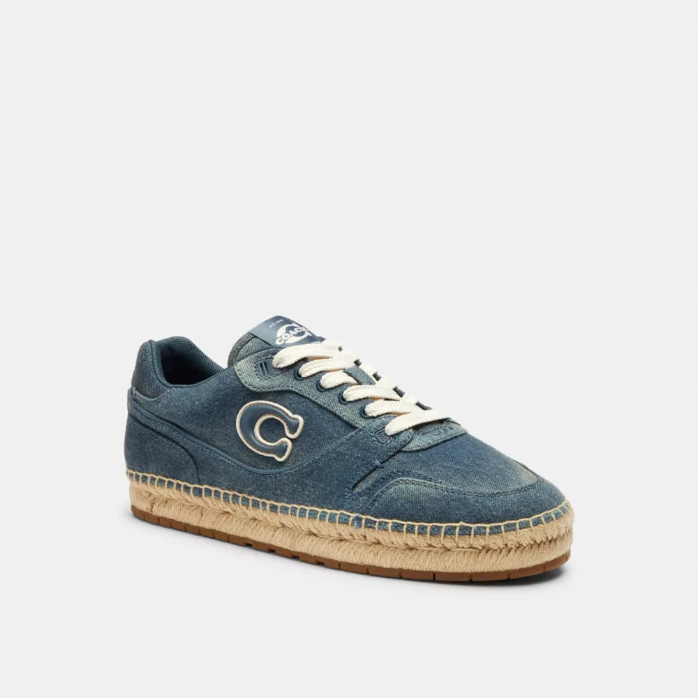 Soho Espadrille Sneaker In Loved Denim - Denim