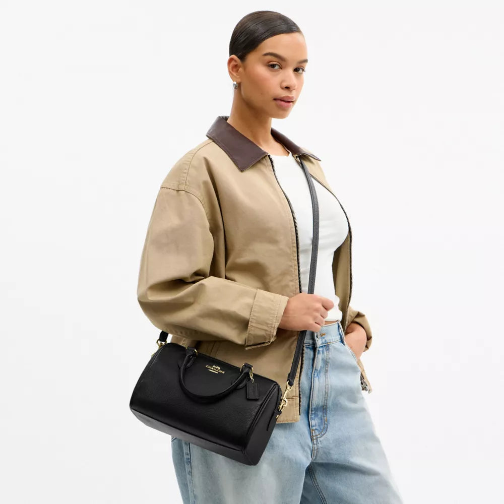 Rowan Satchel Bag - Gold/Black
