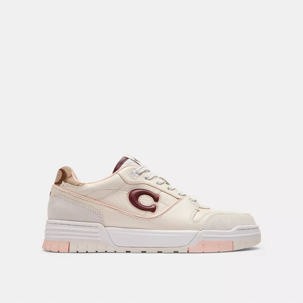 Soho Sneaker With Signature Jacquard - Chalk/Dark Cherry