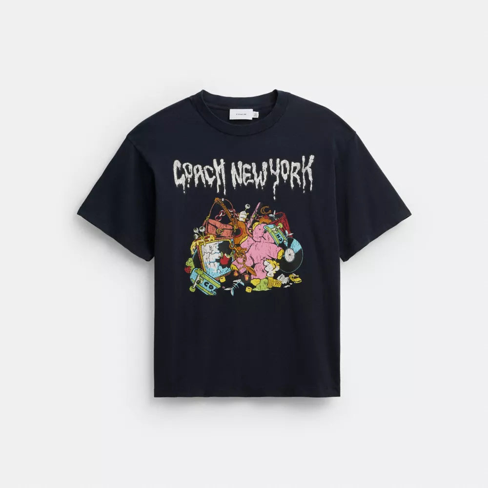 Cartoons Relaxed T-Shirt In Organic Cotton - Navy