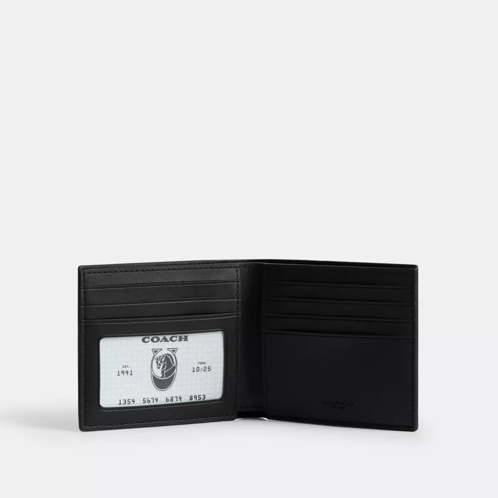 ID Billfold Wallet In Signature Canvas With Varsity Stripe - Signature Canvas/Black