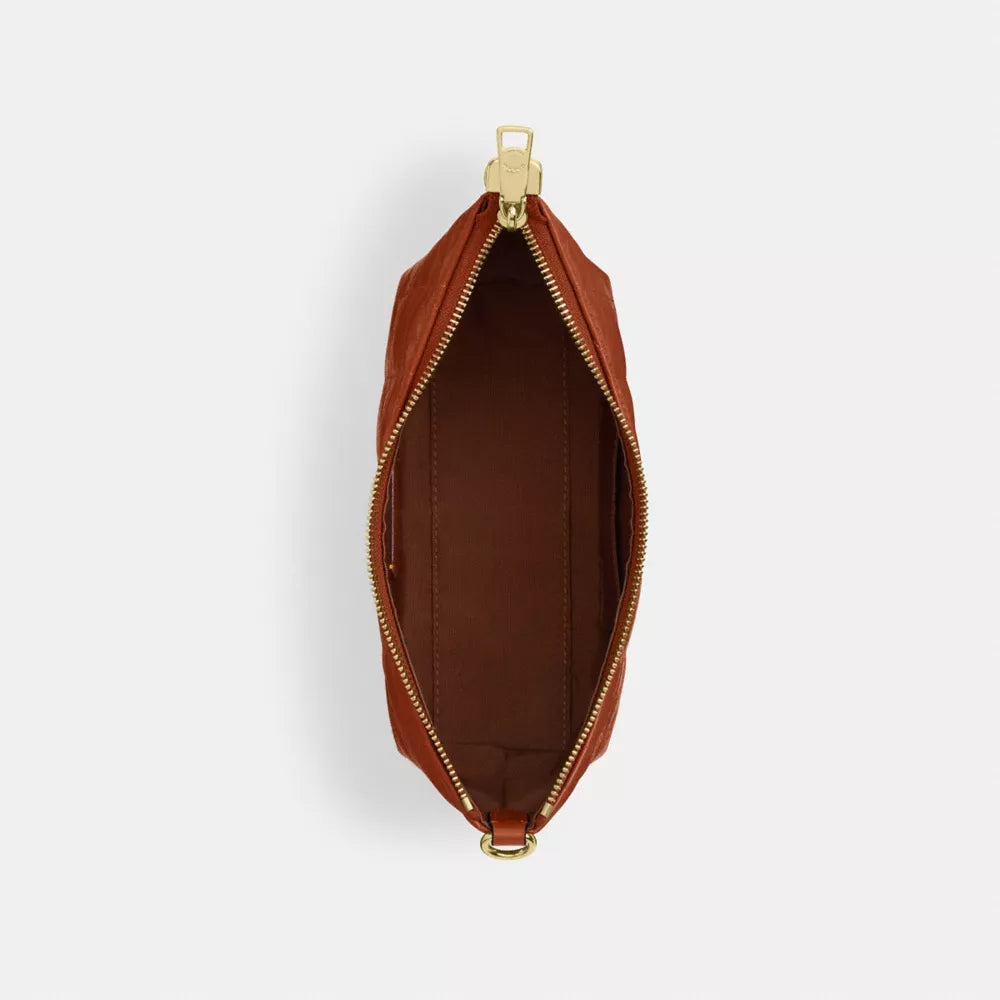 Caitlin Shoulder Bag With Quilting And Charm - Gold/Cinnamon