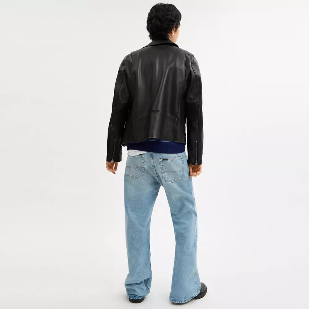 Leather Moto Jacket - Black